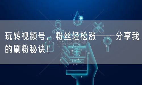 玩转视频号，粉丝轻松涨——分享我的刷粉秘诀！