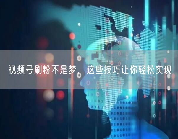 视频号刷粉不是梦，这些技巧让你轻松实现