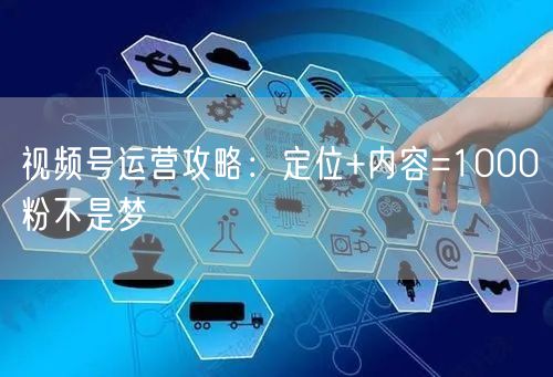 视频号运营攻略：定位+内容=1000粉不是梦