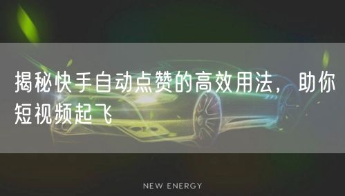 揭秘快手自动点赞的高效用法，助你短视频起飞