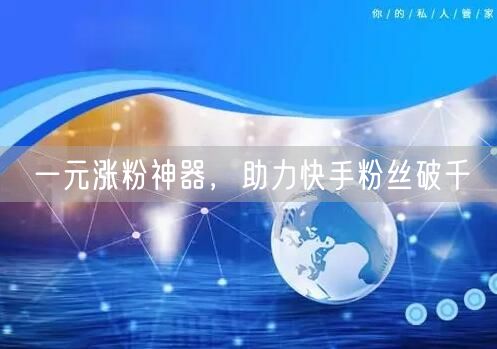 一元涨粉神器，助力快手粉丝破千