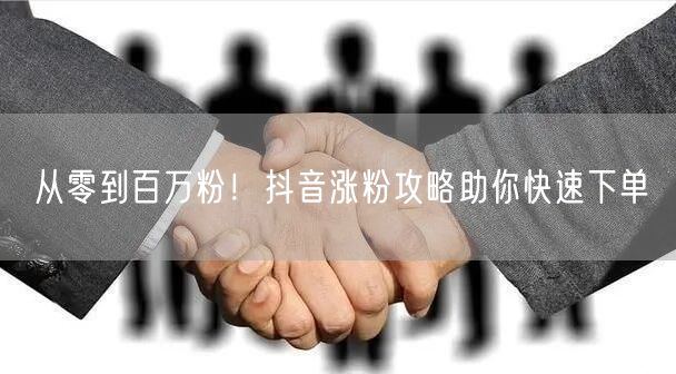 从零到百万粉！抖音涨粉攻略助你快速下单