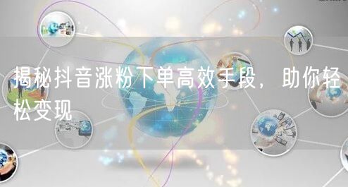 揭秘抖音涨粉下单高效手段，助你轻松变现