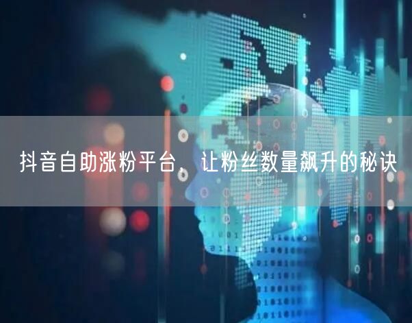 抖音自助涨粉平台，让粉丝数量飙升的秘诀