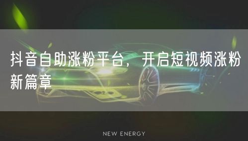 抖音自助涨粉平台，开启短视频涨粉新篇章