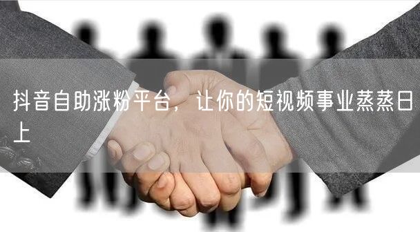 抖音自助涨粉平台，让你的短视频事业蒸蒸日上