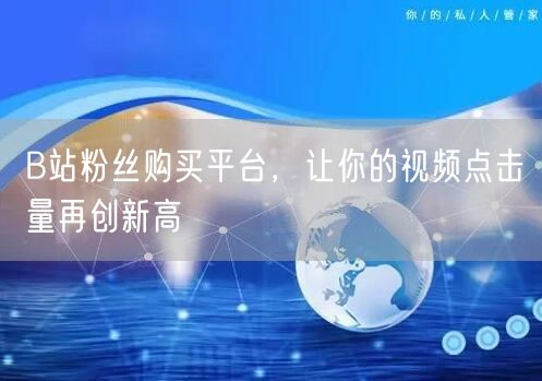 B站粉丝购买平台，让你的视频点击量再创新高