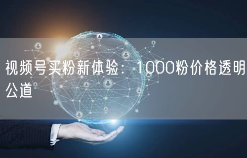视频号买粉新体验：1000粉价格透明公道